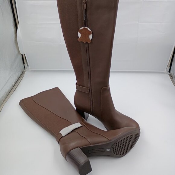 Giani Bernini Women's Mia Leather Tall Mid-Calf Boots Brown Size 8.5 - Picture 4 of 5